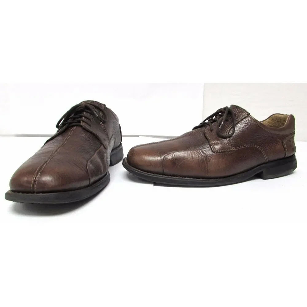 Belvedere mens Brown leather Bay Bridge split toe oxford shoes size 10 EEE WIDE